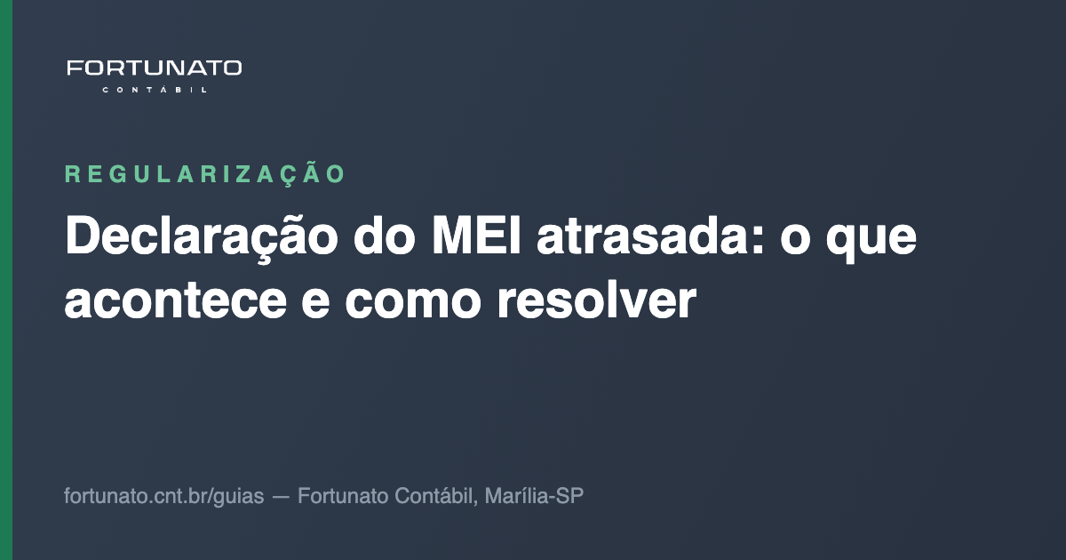 Declaração do MEI atrasada: o que acontece e como resolver — guia da Fortunato Contábil, contabilidade em Marília-SP