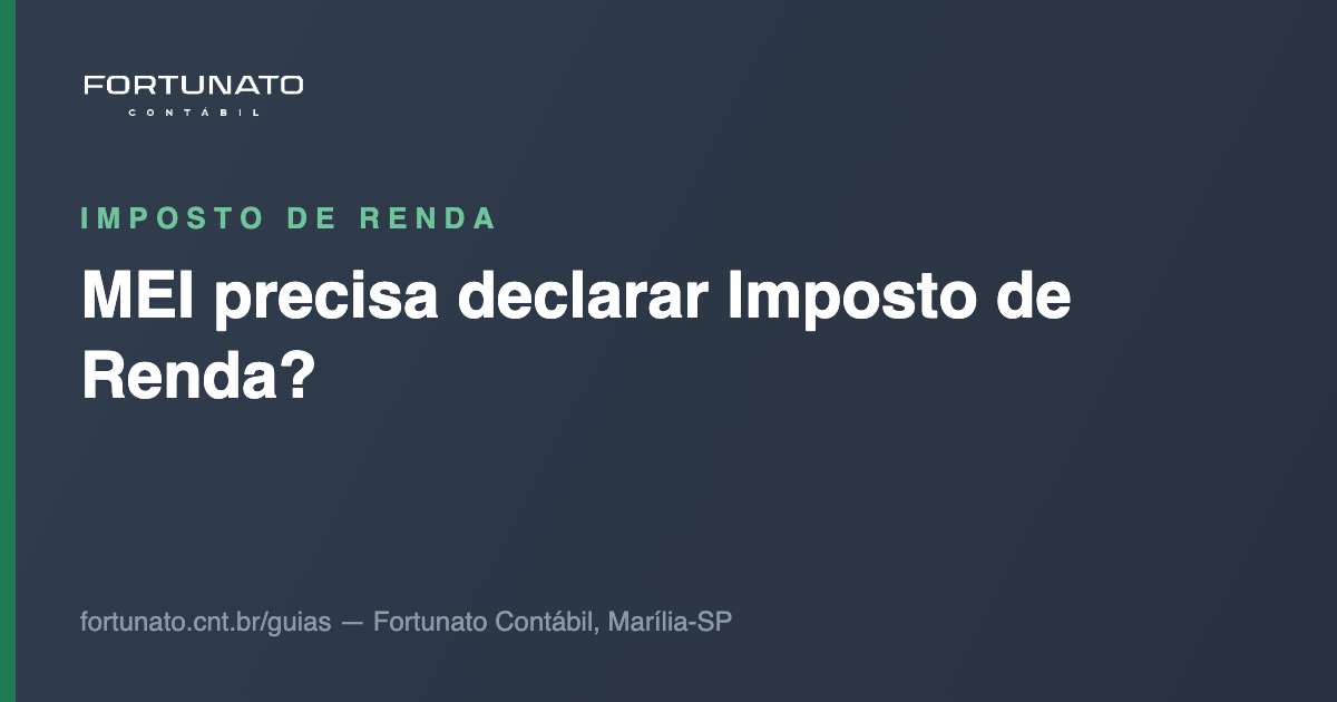 MEI precisa declarar Imposto de Renda? — guia da Fortunato Contábil, contabilidade em Marília-SP